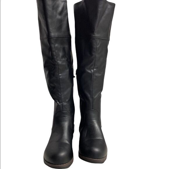 JG Women’s Riding Boots, Black,Sz 7.5, fur on inside, Inside zipper,buckle - Picture 1 of 13